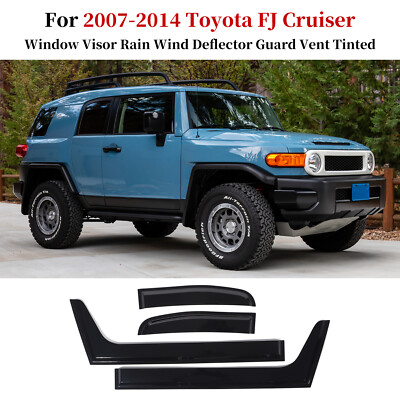 4PCS Window Visors Sun Rain Deflectors Guard Fit For Toyota FJ Cruiser 2007-2014