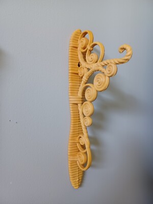 1973 Burwood HOMCO Golden Yellow Plastic Wicker Wall Hanger Pocket Holder 16''