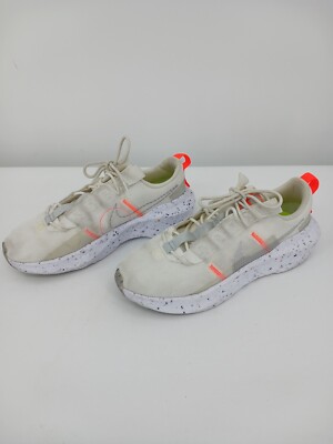 Nike Air Women Shoes 10 White/Orange Running Athletic Tie  CW2386-100 Splatter