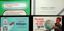 FOUR VINTAGE 1960's AMERICAN OIL CO. ADVERTISING AD LOT - A5-7
