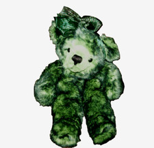 Dakin Applause Emerald Jewel Green Tipped Teddy Bear 13in Soft Plush Nylon Bow