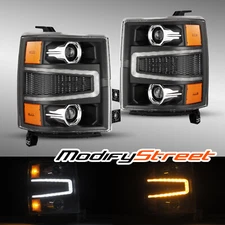 14-15 Chevrolet Silverado PRO-Series LED Projector Headlights Black