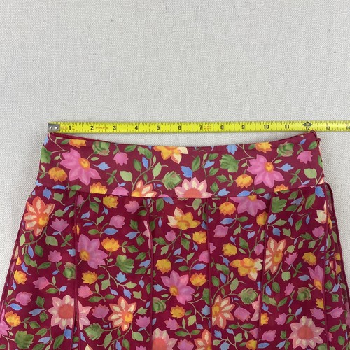 Talbots Kids Skater Skirt Size 10 Floral Print Pink 25" Waist 16"Length - Picture 2 of 12