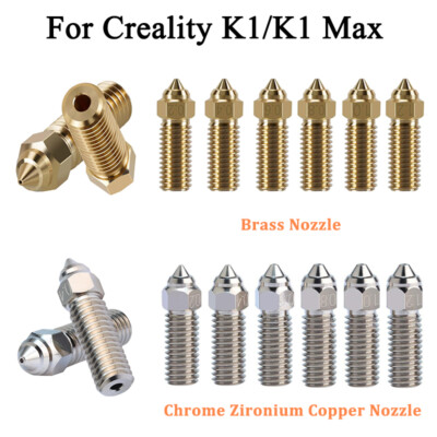 3D Printer Nozzle For Creality K1/K1 Max Nozzle Brass 0.2-1.2mm 1.75mm Filament