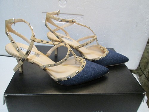 International Concepts CARMADENIM Eclipse Blue Ankle Strap Heels Size 8.5M - Picture 6 of 10