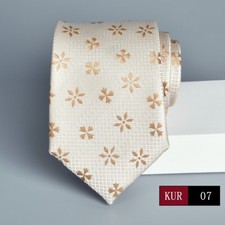 New Classic Polka Dot Brown Beige JACQUARD WOVEN 100 Silk Men's Necktie Tie