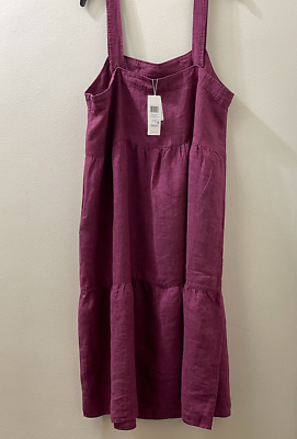 eileen fisher tiered linen dress Eileen Fisher | Women's Washed Organic Linen Delave Tiered Dress | Red