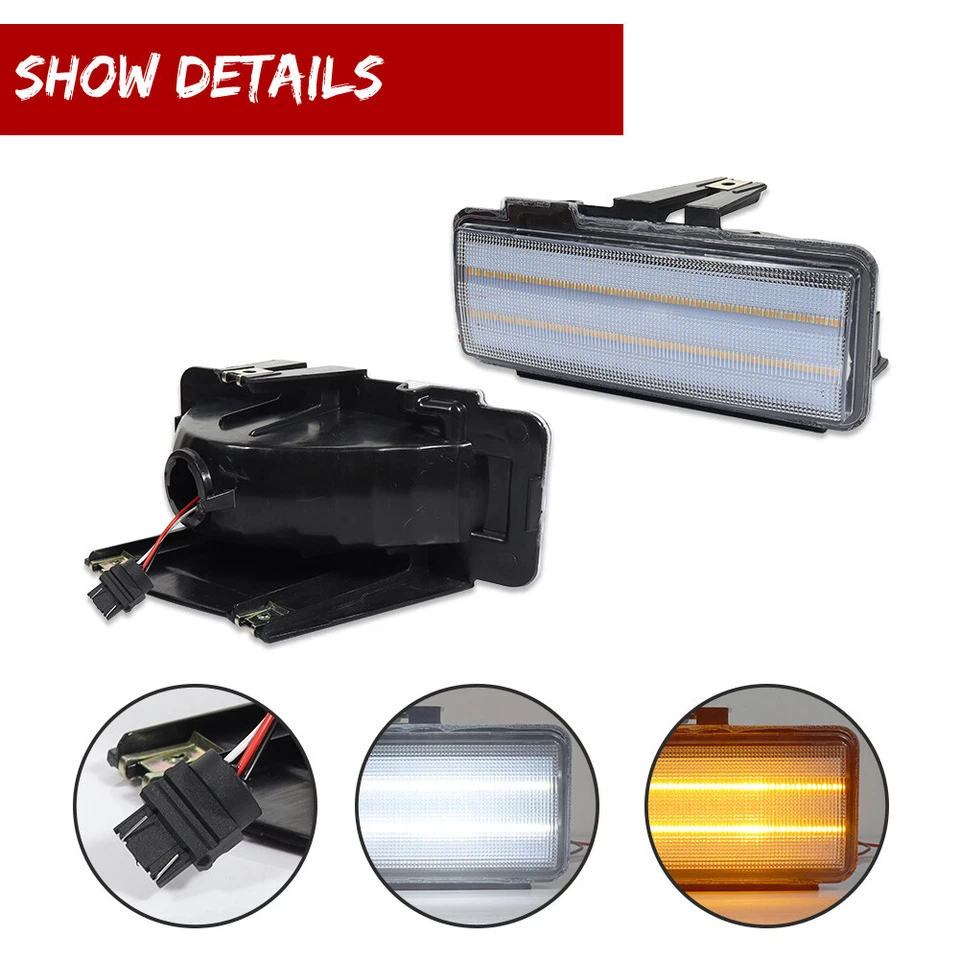 For 1994-97 Chevy S10 Blazer GMC Sonoma Clear Lens Switchback LED Signal Lights - Image 4 of 4