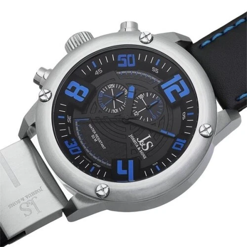 Reloj Hombre Joshua & Sons JS70BU Cuarzo Suizo Fecha GMT Azul Acento Negro Foto 2 de 4