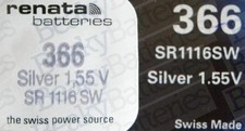Renata Single Watch Battery Swiss Made Renata 366 or SR1116SW 1.5V Fast Shipping