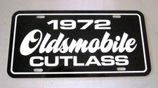 1972 Oldsmobile Cutlass License Plate 72 Olds F85 Black Car Tag