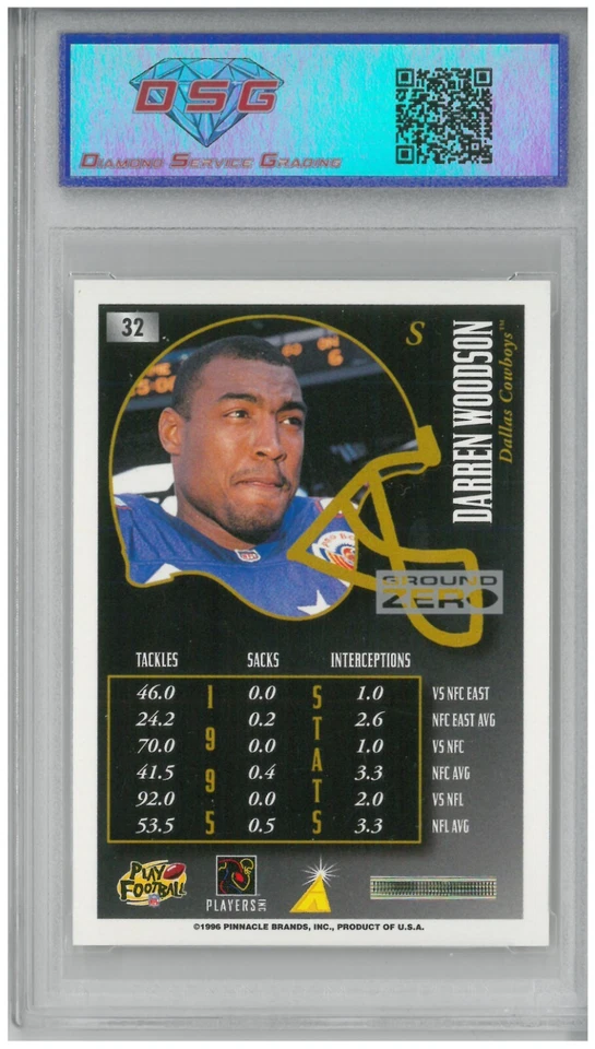 1996 Pinnacle Summit DARREN WOODSON #32 Ground Zero 💎 DSG 9.5 Mint+ - Image 2 of 2