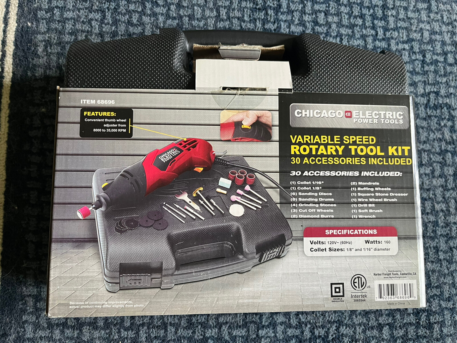 Chicago Electric Variable Speed Rotary Tool Kit 30pc &ndash; Ope