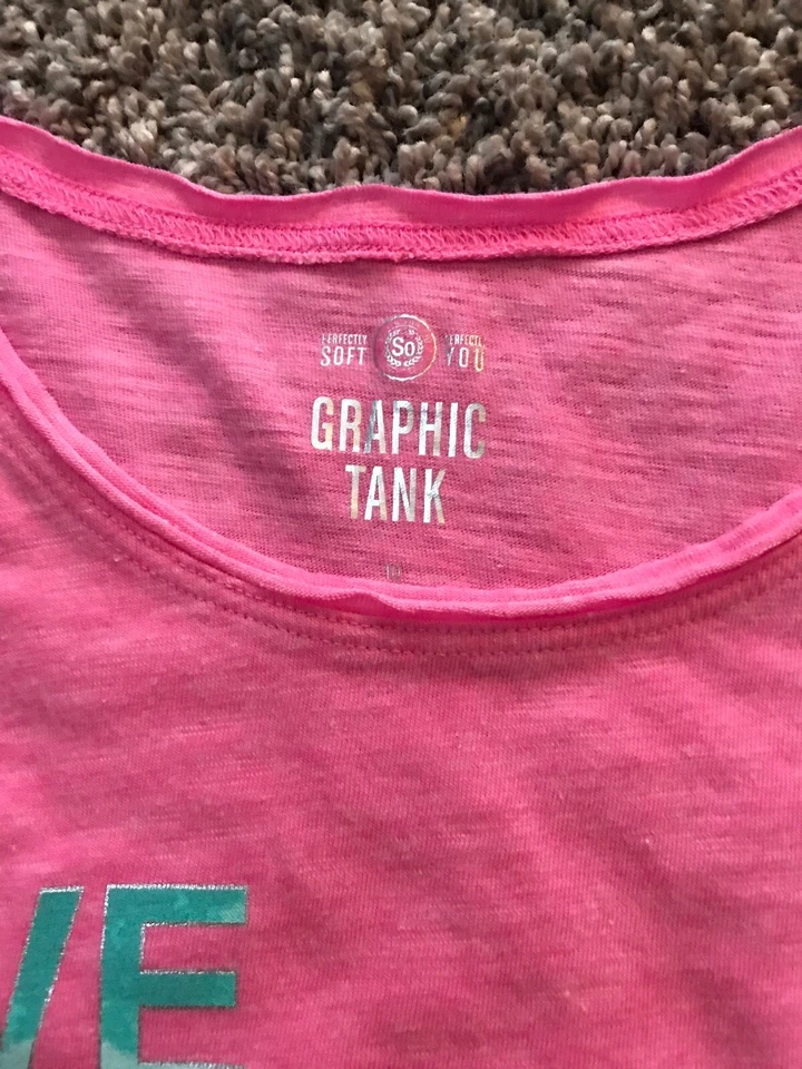 Camiseta sin mangas con estampado gráfico rosa talla 10 'WE WILL CHANGE THE WORLD' para niñas MWOT Foto 2 de 4