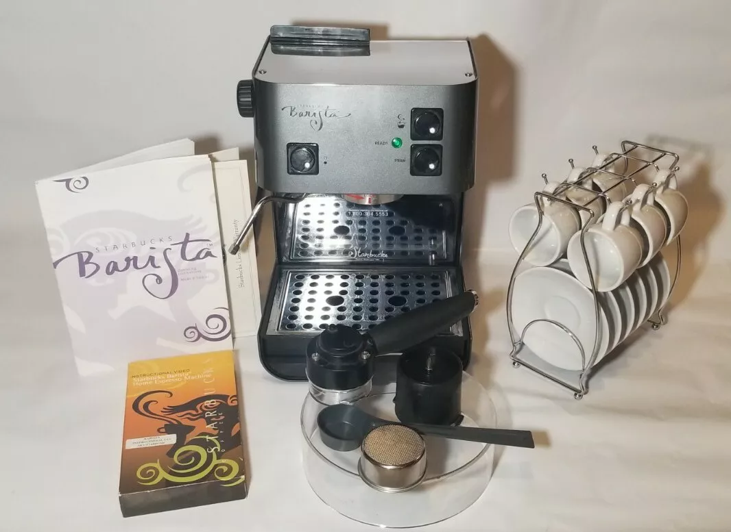 RARE Starbucks Original Stainless Barista Espresso Machine w/ Teacup Set  Italy