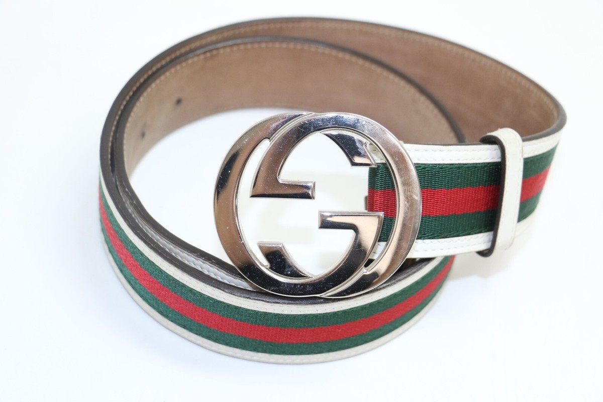 GUCCI Silver Interlocking G Buckle Sherry Line Canvas GUCCI Silver Interlocking G Buckle Sherry Line Canvas