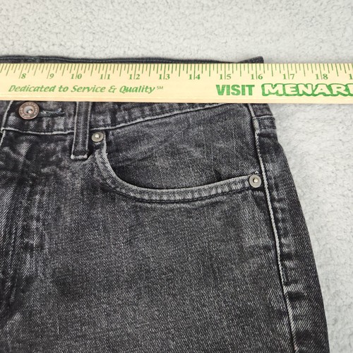 Y2K Urban Pipeline Jeans Mens 32x32 Black Straight Slim Fit Modern Denim Grunge - Picture 3 of 13