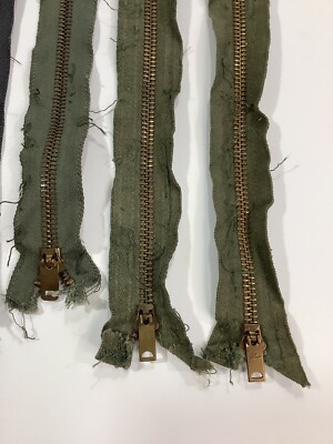 Vintage U.S. Military Army Lot of 5 Zippers Scovill Ideal 7