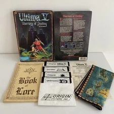 Ultima V Warriors of Destiny IBM PC Tandy  5.25 Disks Tapestry Map NO COIN!