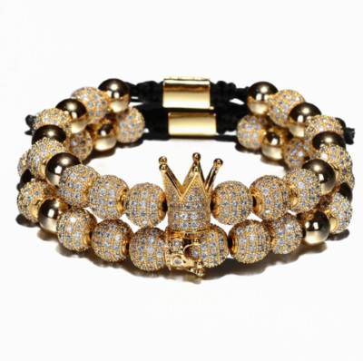 Men s Crown Bracelet | King Charm Bracelet | Couple s Matching Bracelet | Adjust