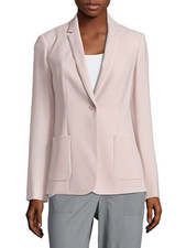 Pink Blazer Jacket Elie Tahari Patch Pocket Fitted Wendy Aura Boyfriend Size S