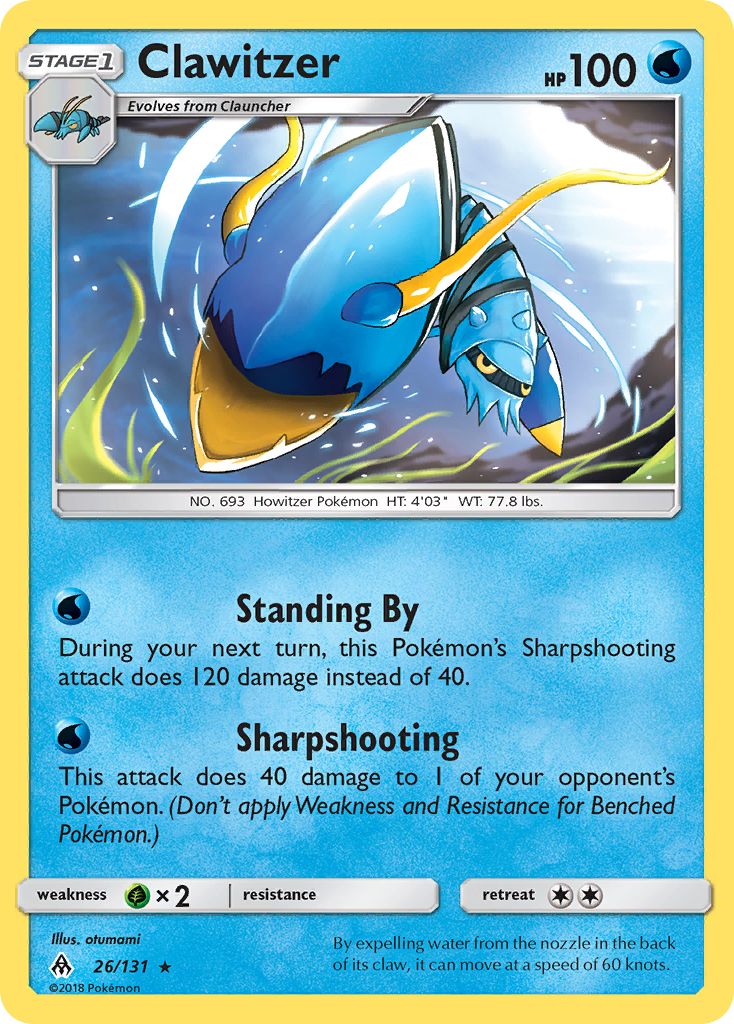 Clawitzer 26/131 Rare | Forbidden Light | Pokemon Card | eBay