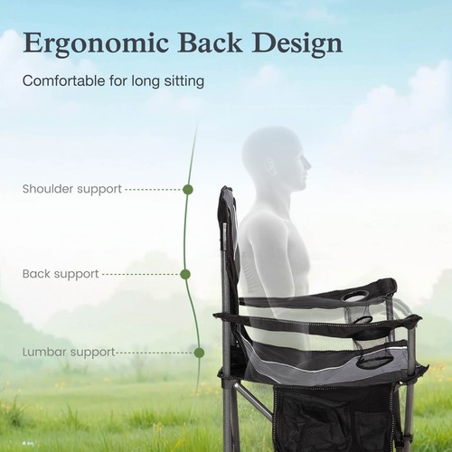 2Pack Camping Chair Oversized Folding Chairs with Cup Holder Heavy Duty Portable - Picture 6 of 11