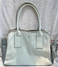 Kate Spade New York 2 Tone Gray Pebbled Leather Satchel/Shoulder bag