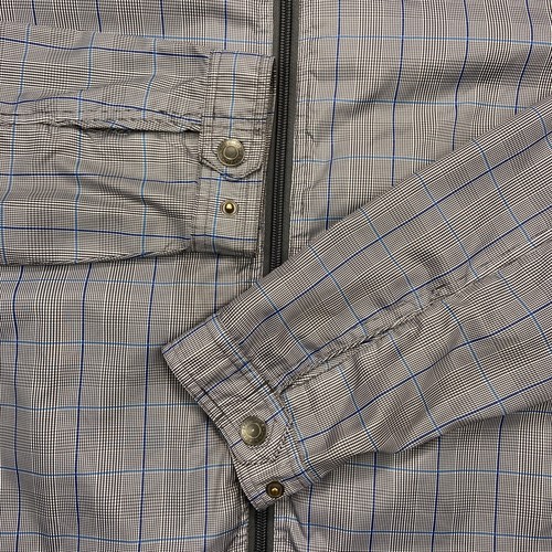 Springfield Original Jacket Mens Large Grey Plaid Windbreaker Hood Inner Pockets - Picture 17 of 24