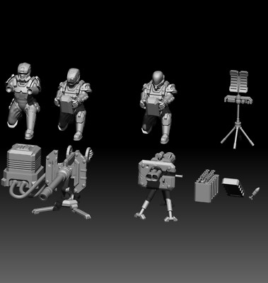 Heavy Elite Squad w/ Heavy Laser Cannon from Gamza's Patreon for Tabletop 