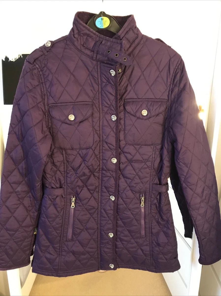 LE BREVE PURPLE QUILTED JACKET SIZE MEDIUM