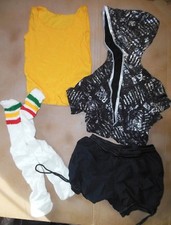 NWOT Dance costume Jacket tank bloomer shorts socks Medium child glittered