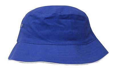 New Plain ROYAL BLUE Cotton Twill Beach BUCKET HAT Sun Cover