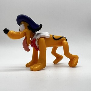 Disney Pluto Dog Toy French Hat Jointed 3.5" Collectible PVC Figure Toy