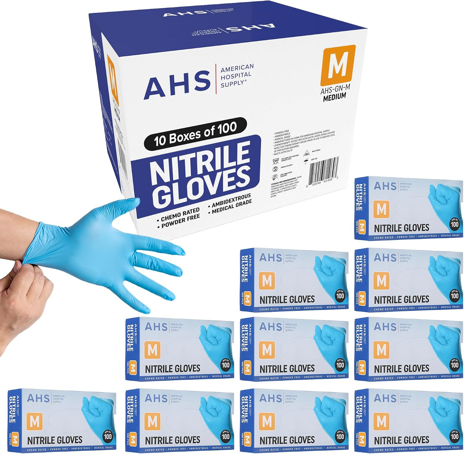 Nitrile Gloves, Chemo-Rated Gloves Pack, Powder-Free, Medical-Grade, Examination