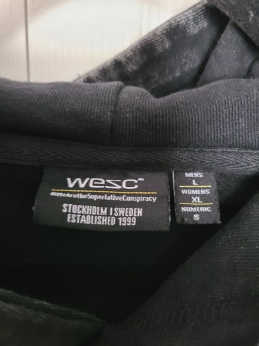 WESC Sudadera con Capucha Enzima Ácida Gris Lavado Nuevo Estocolmo Suecia Monopatín Unisex L/XL - Imagen 3 de 13