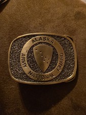 Vintage Alaska Army National Guard Belt Buckle
