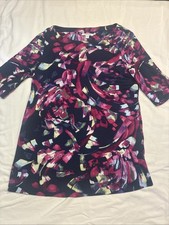 Chico's Abstract Print Top 3/4 Sleeve Tunic Size 0 - Whimsical Graphics