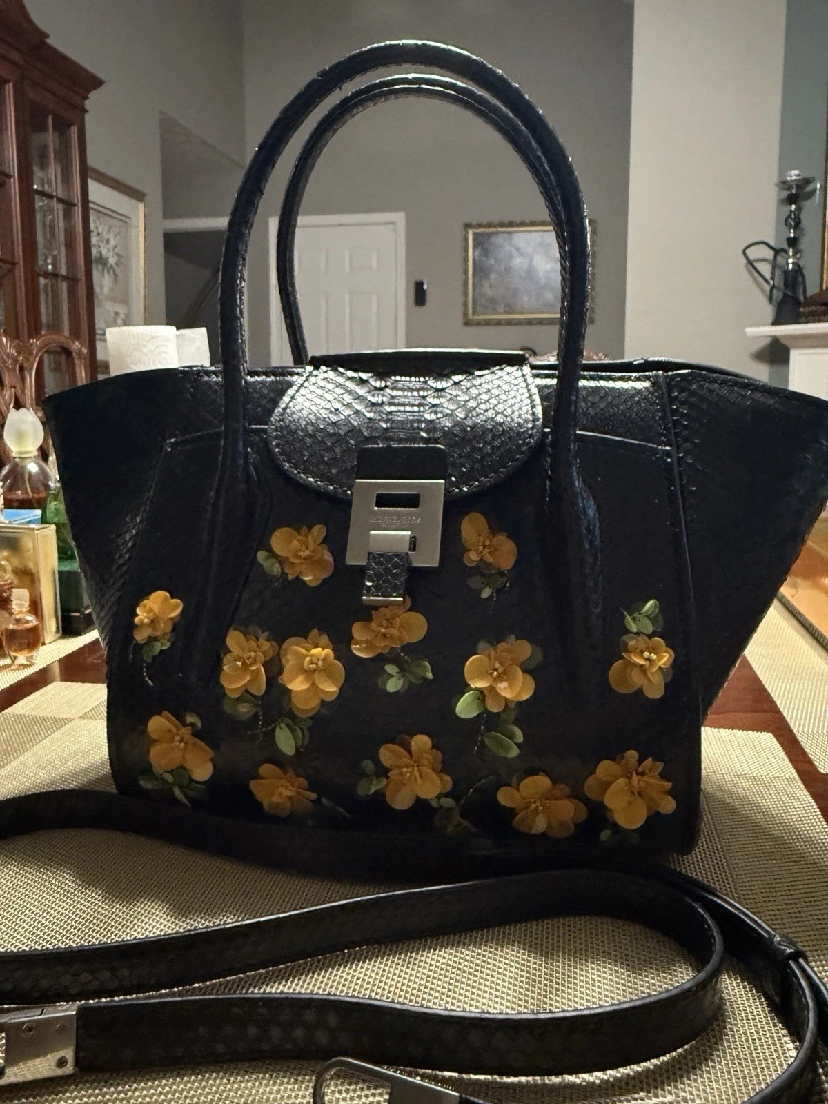 Michael Kors Collection Bancroft Python Satchel B… - image 1