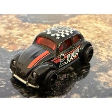 Hot Wheels 1968 Volkswagen Beetle Pawn Chess Black Red Diecast Toy Car