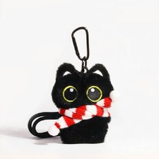 Cute Black Cat Plush Bag Charm Keychain Kawaii Cat Purse Backpack Pendant Gift