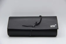 NEW MONT BLANC AUTHENTIC EYEGLASSES SUNGLASSES BLACK LEATHER SOFT CASE FLAP