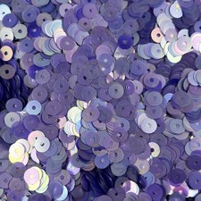 6mm Sequins Lavender Purple Transparent Matte Rainbow Frost Made in USA