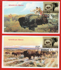 Bison,  4 Different American Bison FDCs, 2026 Boston World Expo