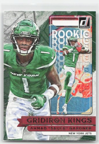 Ahmad 'Sauce' Gardner #RGK-18 2022 Panini Donruss Rookie Gridiron Kings card