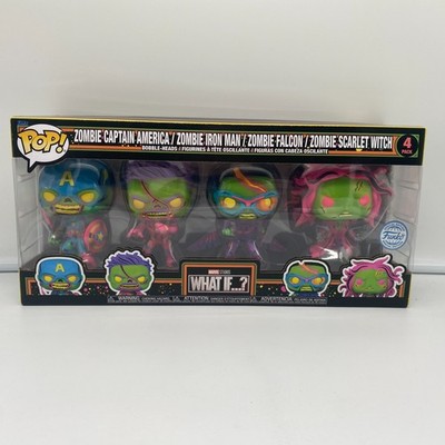 Funko Pop Marvel What If Zombie Blacklight 4 Pack Special Edition Vinyl Figuren