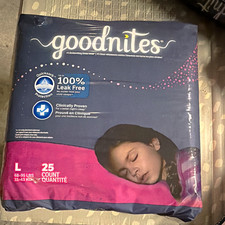 GoodNites Nighttime Bedwetting Underwear Size L 68-95 lb 25 Count Blue/Pink