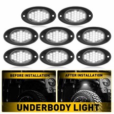 8x White Led Under Car Underbody System Underglow Neon Light Kit Waterproof Lamp 8x White Led Under Car Underbody System Underglow Neon Light Kit Waterproof Lamp