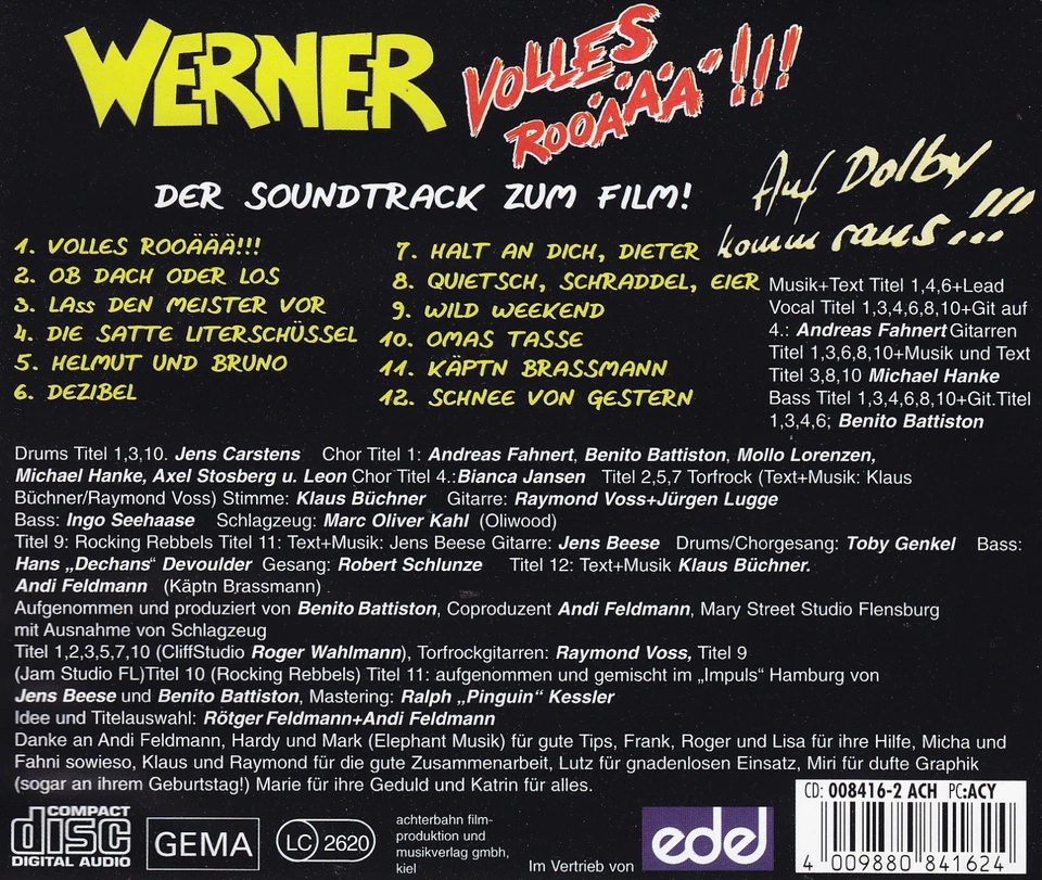 WERNER - CD - VOLLES ROOÄÄÄ !!! - Der Soundtrack zum Film - Bild 2 von 2