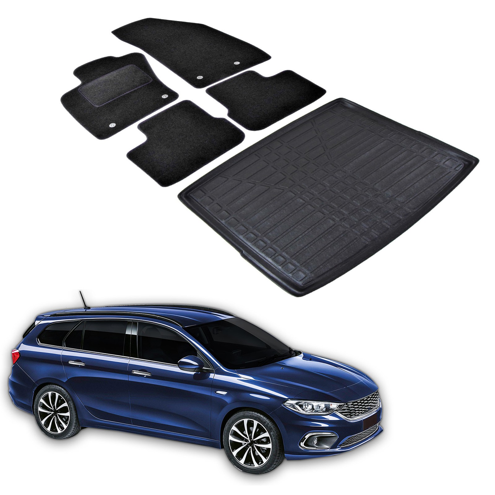 Tapis Fiat Tipo Break depuis 2015 pour stopper l'humidité et protéger la moquette d'origine